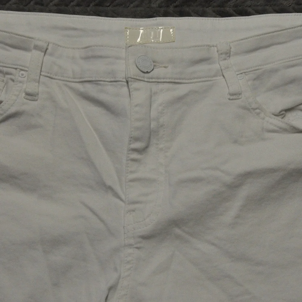 Kut‎ from the Kloth Jane Long Shorts 18 White Excellent High Rise Raw Hem (1826)